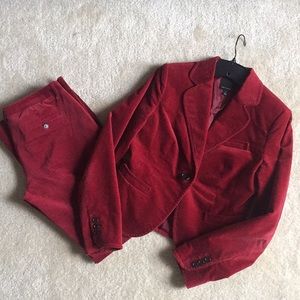 Red velvet blazer w/matching slacks
